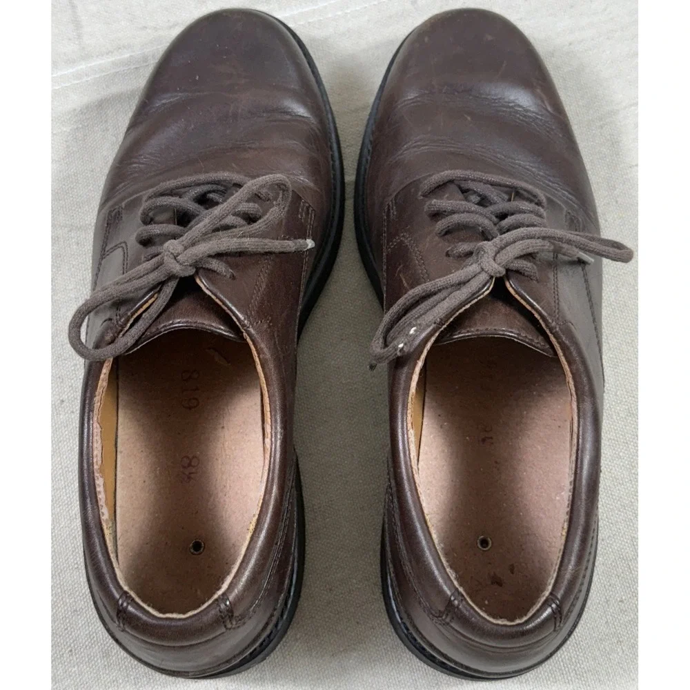 Rockport Mens 8.5 M Brown Leather Oxford‎ Shoes NO INSOLES Comfort Read